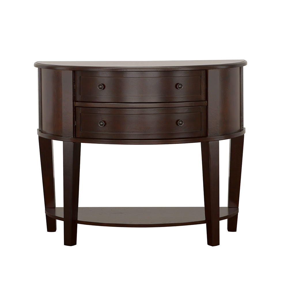 Diane 2-drawer Demilune Entryway Console Table Cappuccino