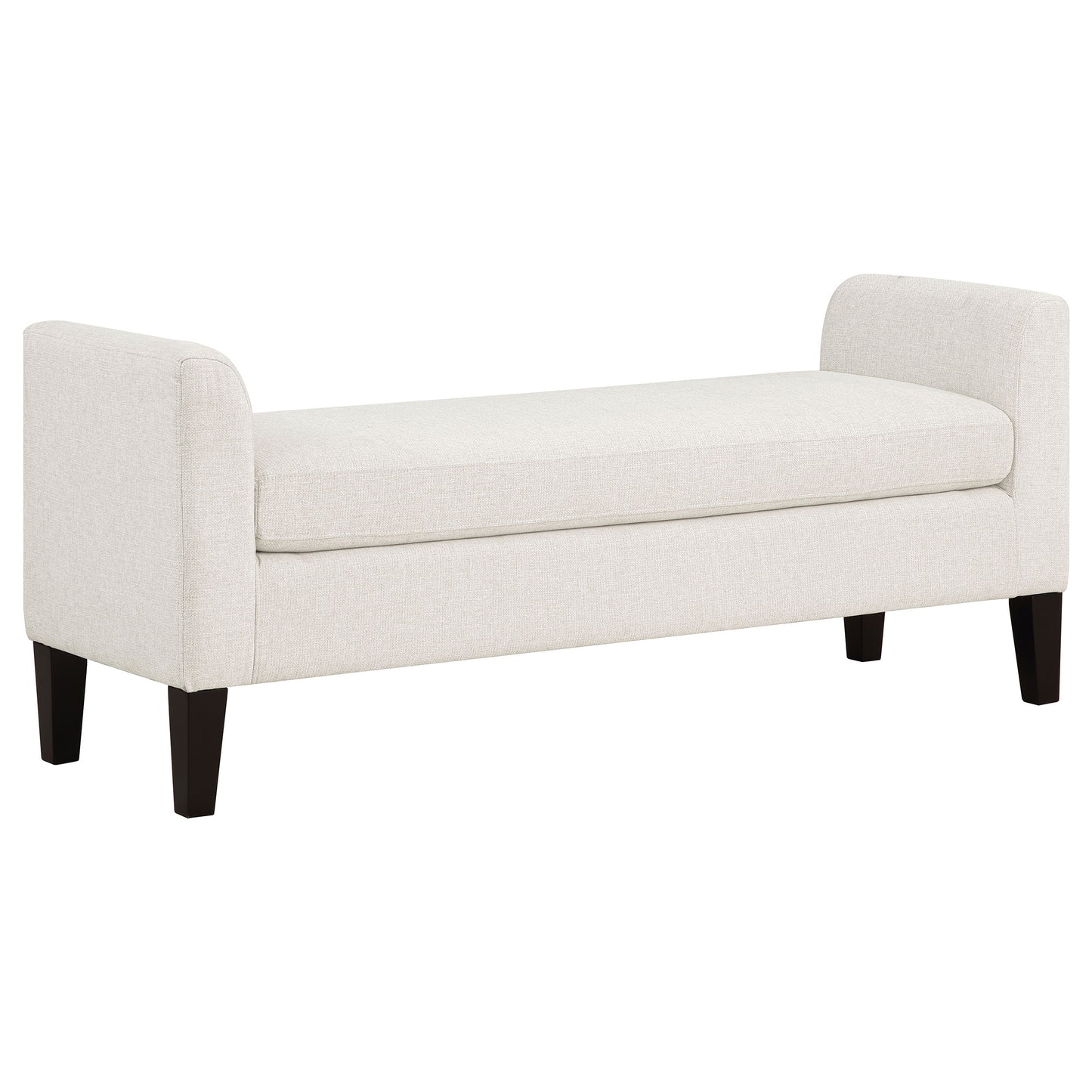 Rex Fabric Upholstered Accent Bench with Armrests Vanilla