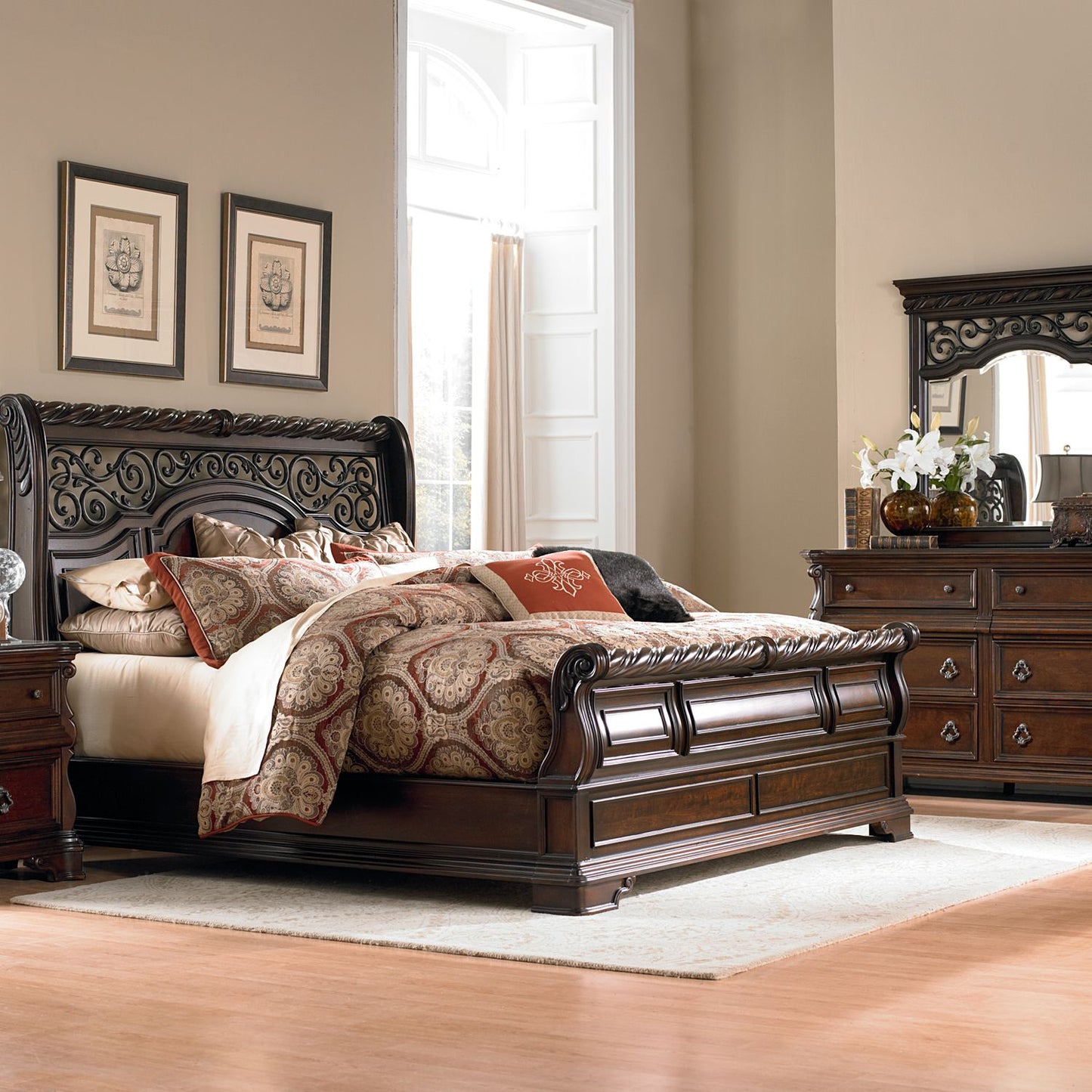 Arbor Place - Queen Sleigh Bed, Dresser & Mirror