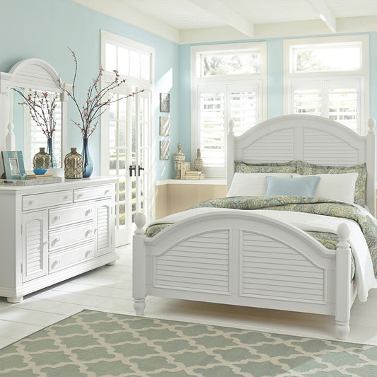 Summer House I - Queen Poster Bed, Dresser & Mirror, Night Stand