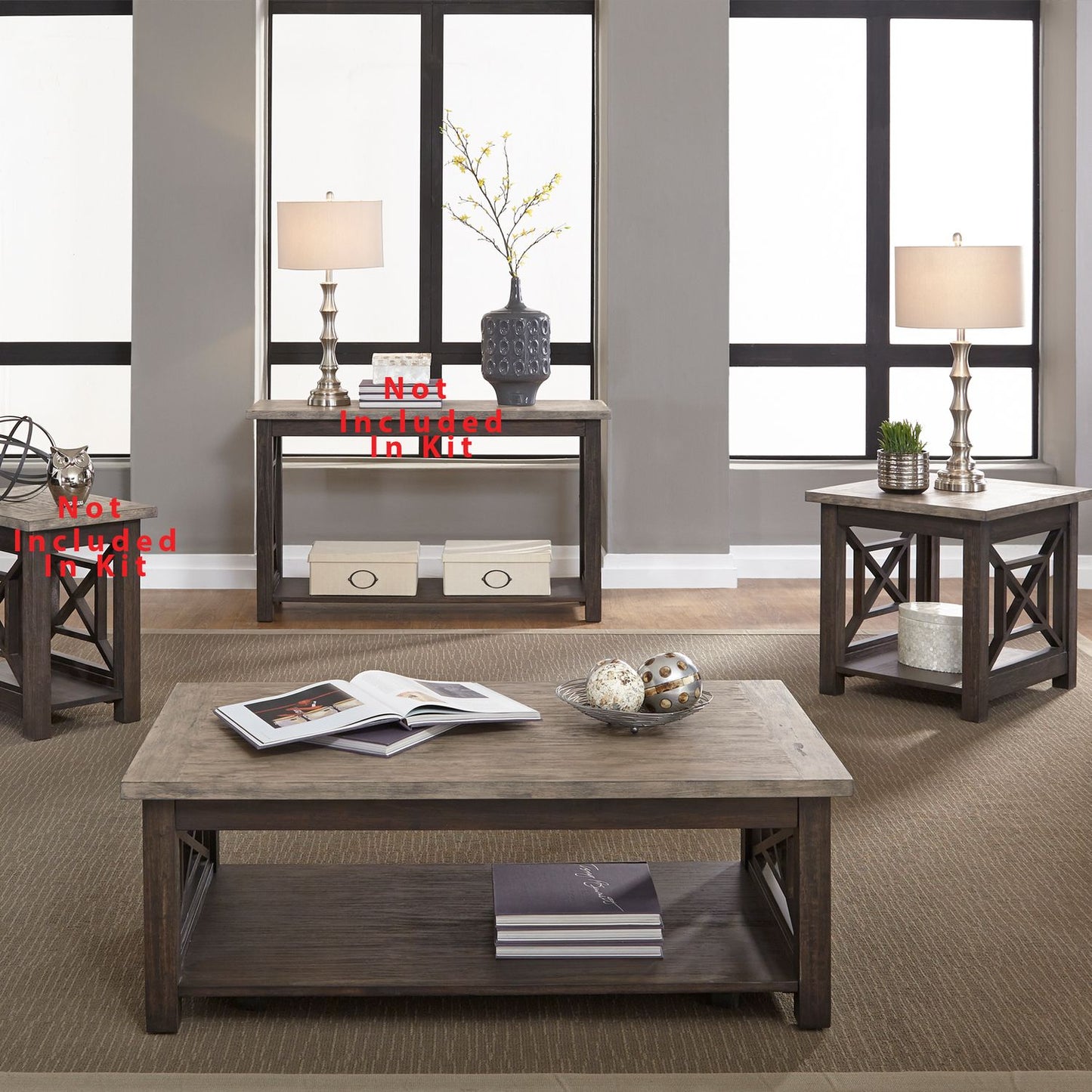 Heatherbrook - 3 Piece Set (1-Cocktail 2-End Tables)