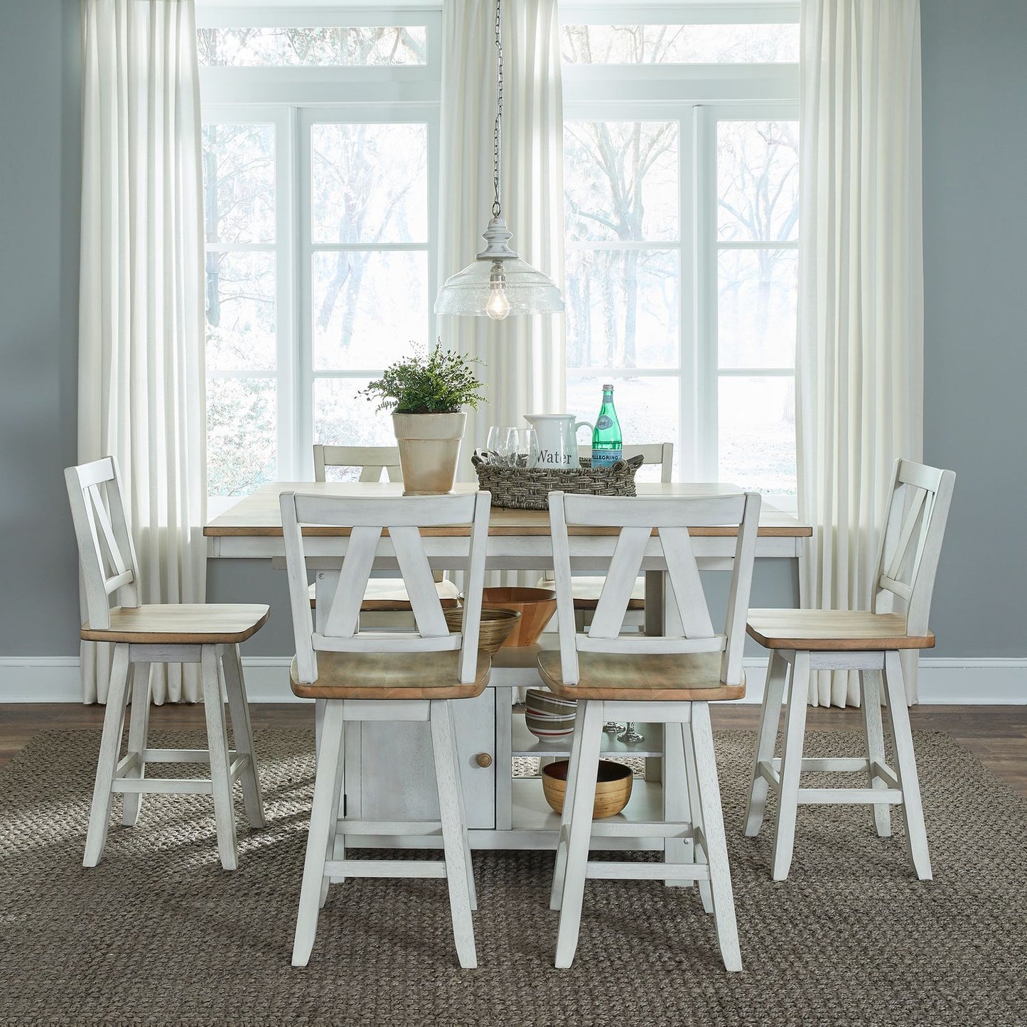 Lindsey Farm - 7 Piece Gathering Table Set