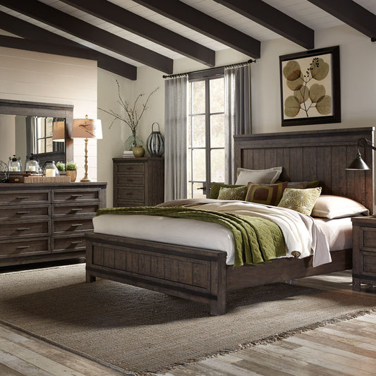 Thornwood Hills - King California Panel Bed, Dresser & Mirror