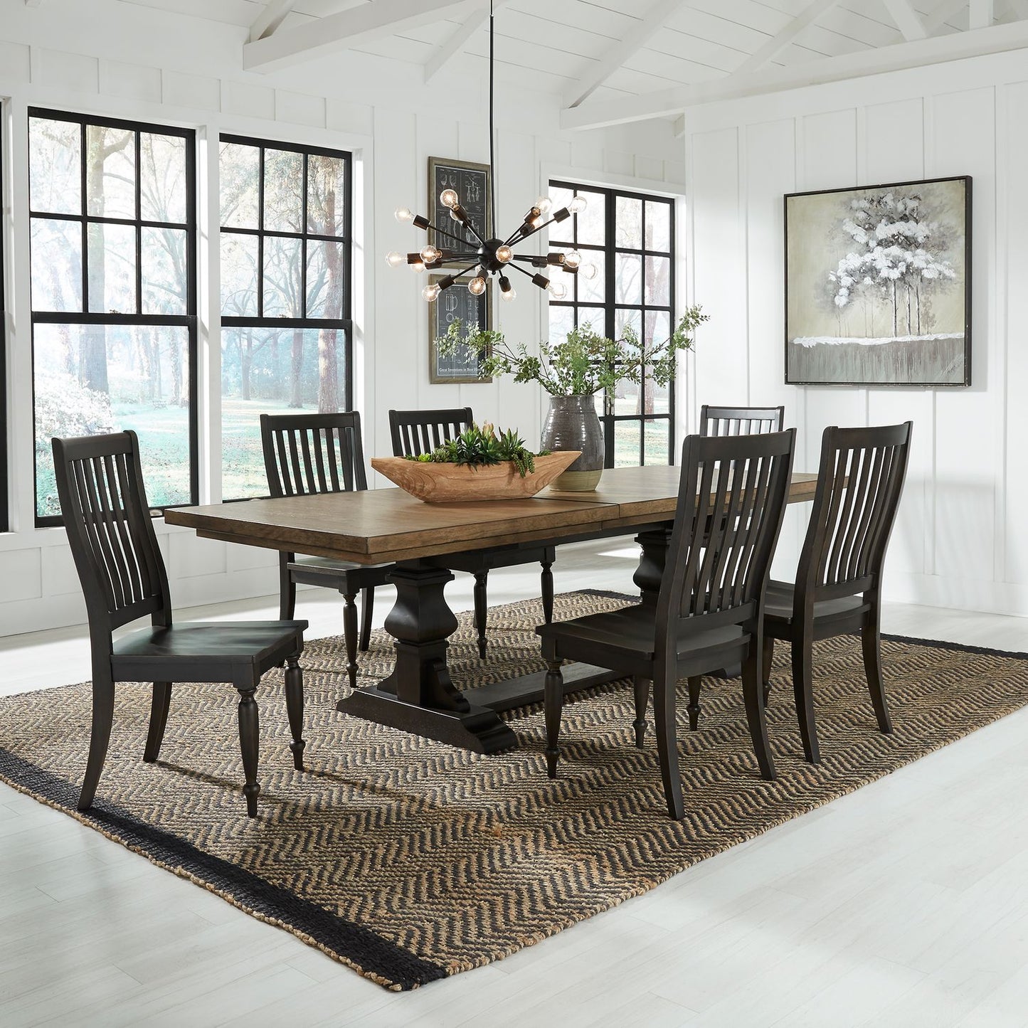 Harvest Home - 7 Piece Trestle Table Set