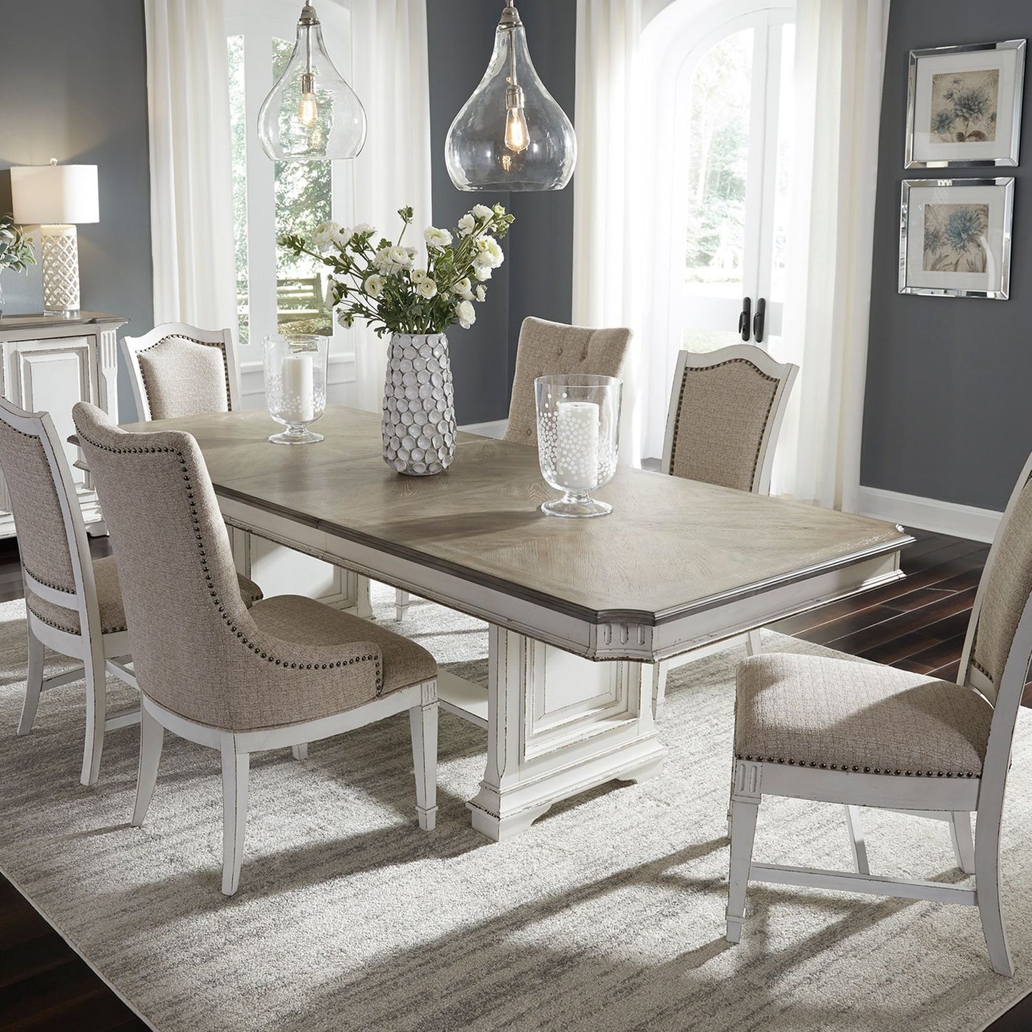 Abbey Park - 7 Piece Trestle Table Set