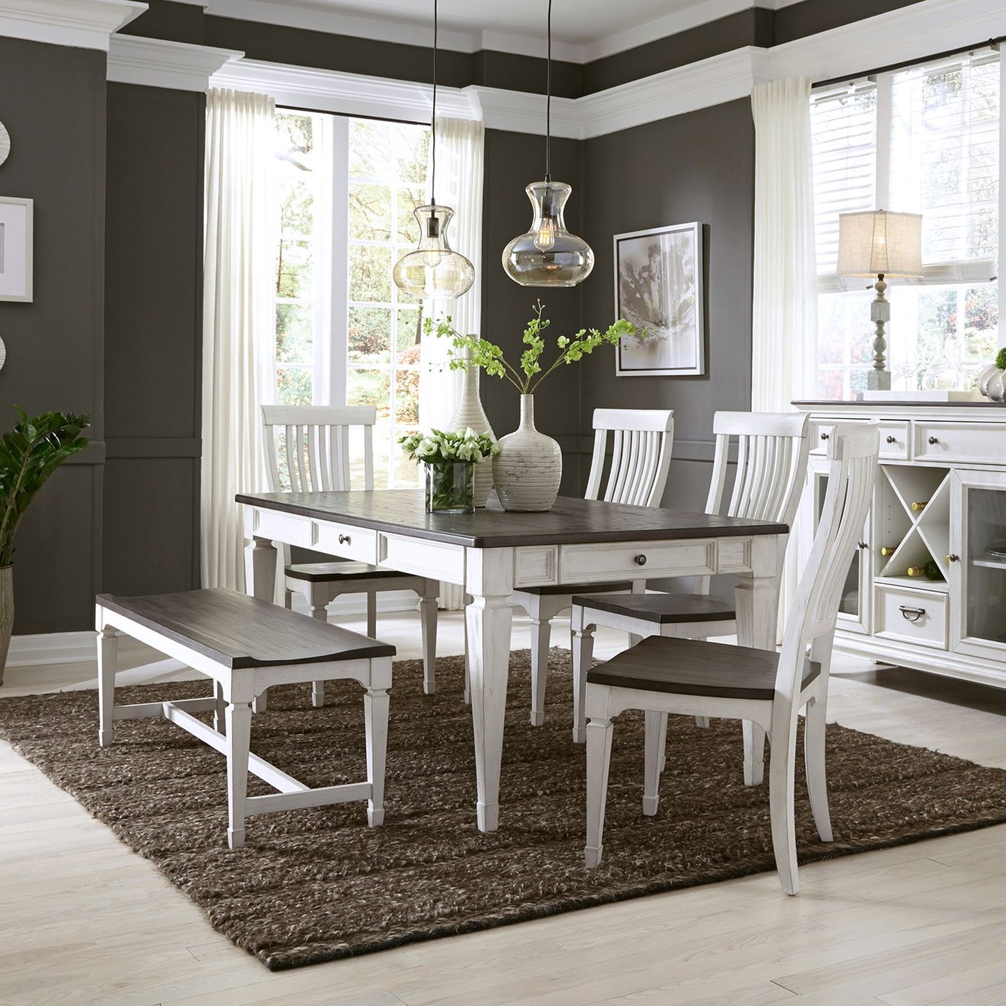 Allyson Park - 6 Piece Rectangular Table Set