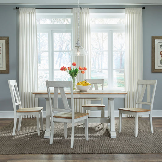 Lindsey Farm - 5 Piece Trestle Table Set