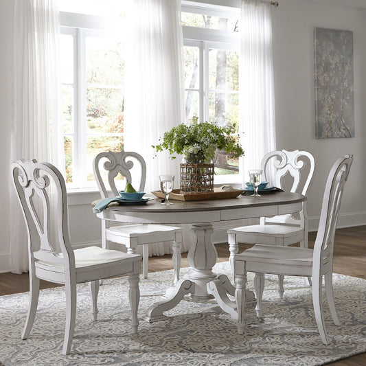 Magnolia Manor - 5 Piece Pedestal Table Set