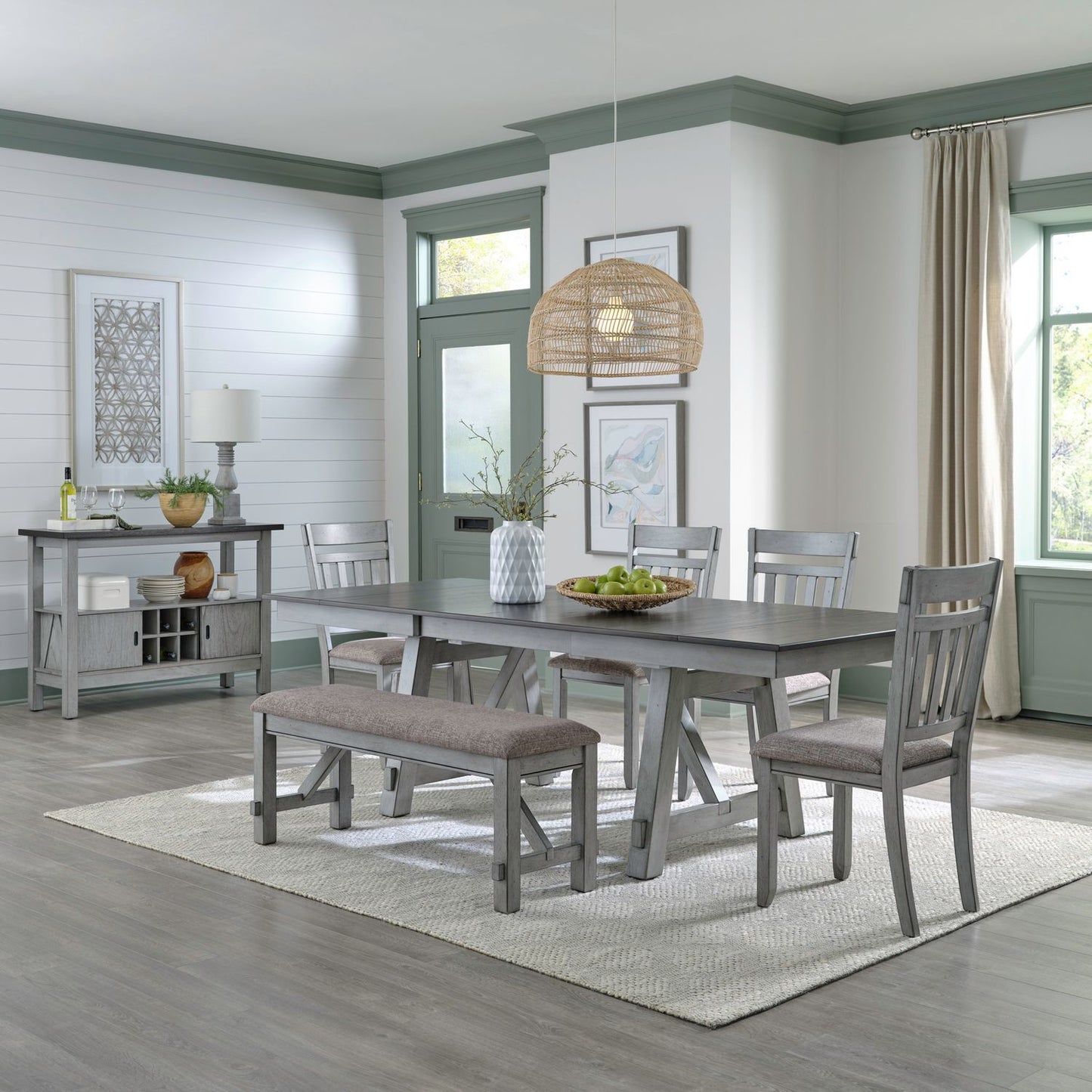 Newport - 6 Piece Trestle Table Set