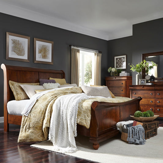 Rustic Traditions - Queen Sleigh Bed, Dresser & Mirror, Chest