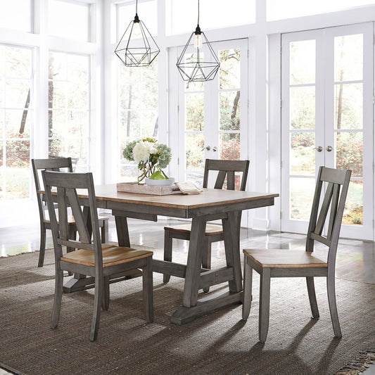 Lindsey Farm - 5 Piece Trestle Table Set