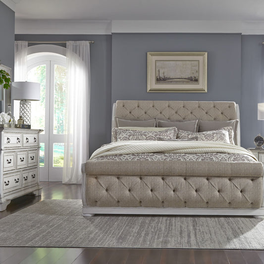 Abbey Park - Queen Uph Sleigh Bed, Dresser & Mirror