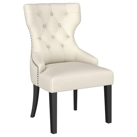 Baney Fabric Upholstered Dining Side Chair Beige and Black