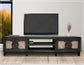 4 Doors & Shelves, 93" TV Stand, w/ Black finish