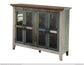 4 Glass Door 50" Multicolor Striped Console