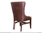 Upholstered Chair w/Tufted Back, Nailheads - Brown Microfiber