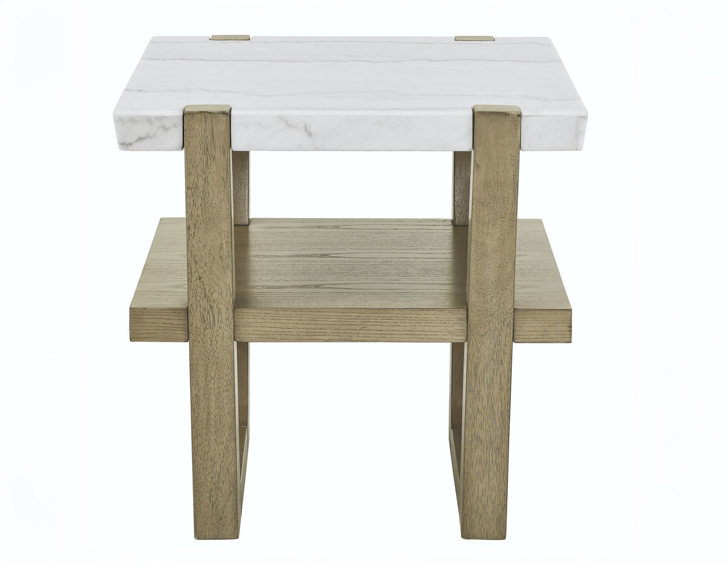 Perth White Marble End Table