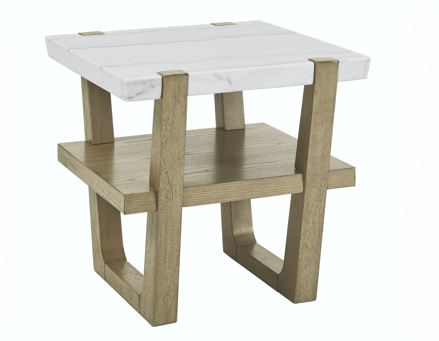 Perth White Marble End Table