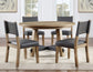 Aubrey 54" Round Dining Table, Driftwood with Black Stretchers