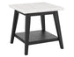 Vida Marble Top 3-Piece Table Set, Black Finish