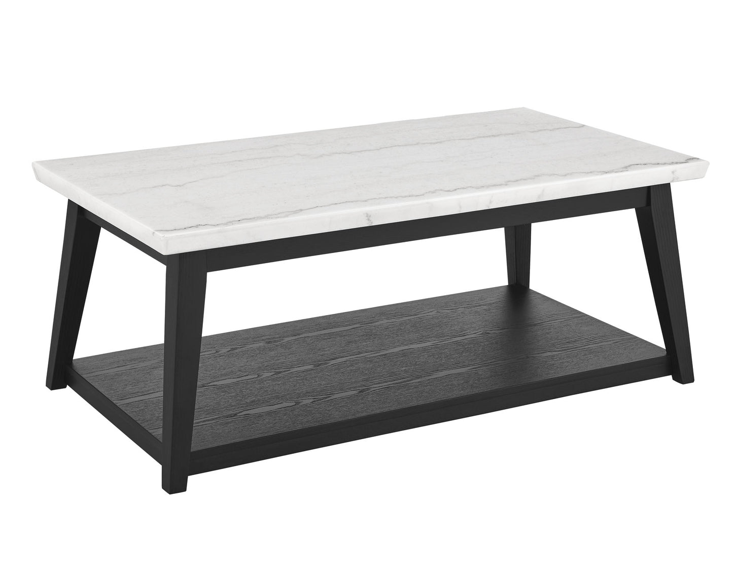 Vida Marble Top 3-Piece Table Set, Black Finish