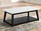 Vida Marble Top 3-Piece Table Set, Black Finish