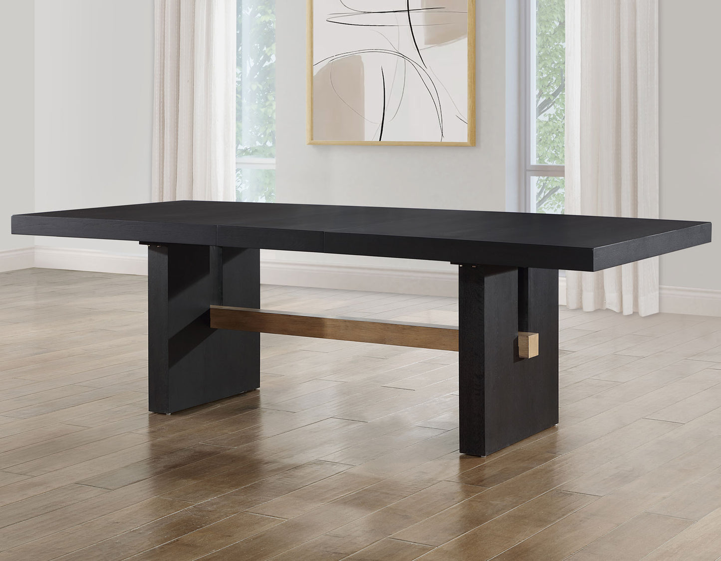 Aubrey 78-96" Table w/18-inch Leaf, Black