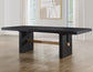 Aubrey 78-96" Table w/18-inch Leaf, Black