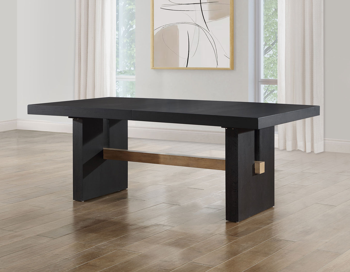 Aubrey 78-96" Table w/18-inch Leaf, Black