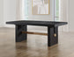 Aubrey 78-96" Table w/18-inch Leaf, Black