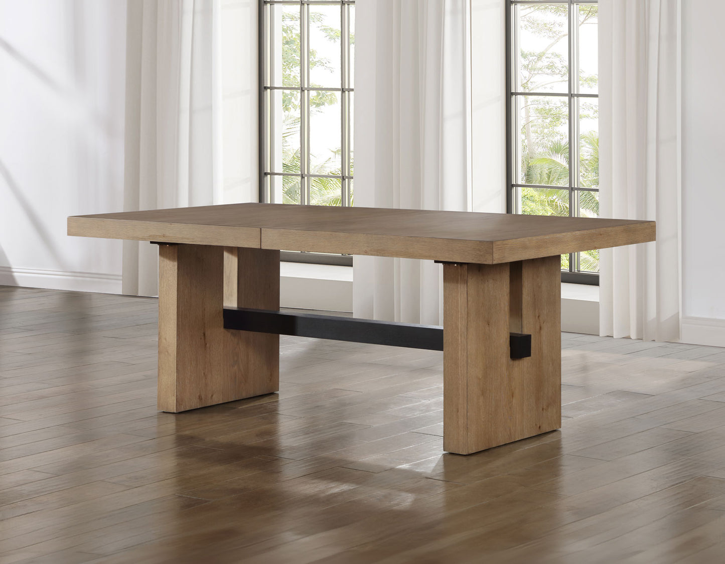 Aubrey 78-96" Table w/18-inch Leaf, Waxed Driftwood