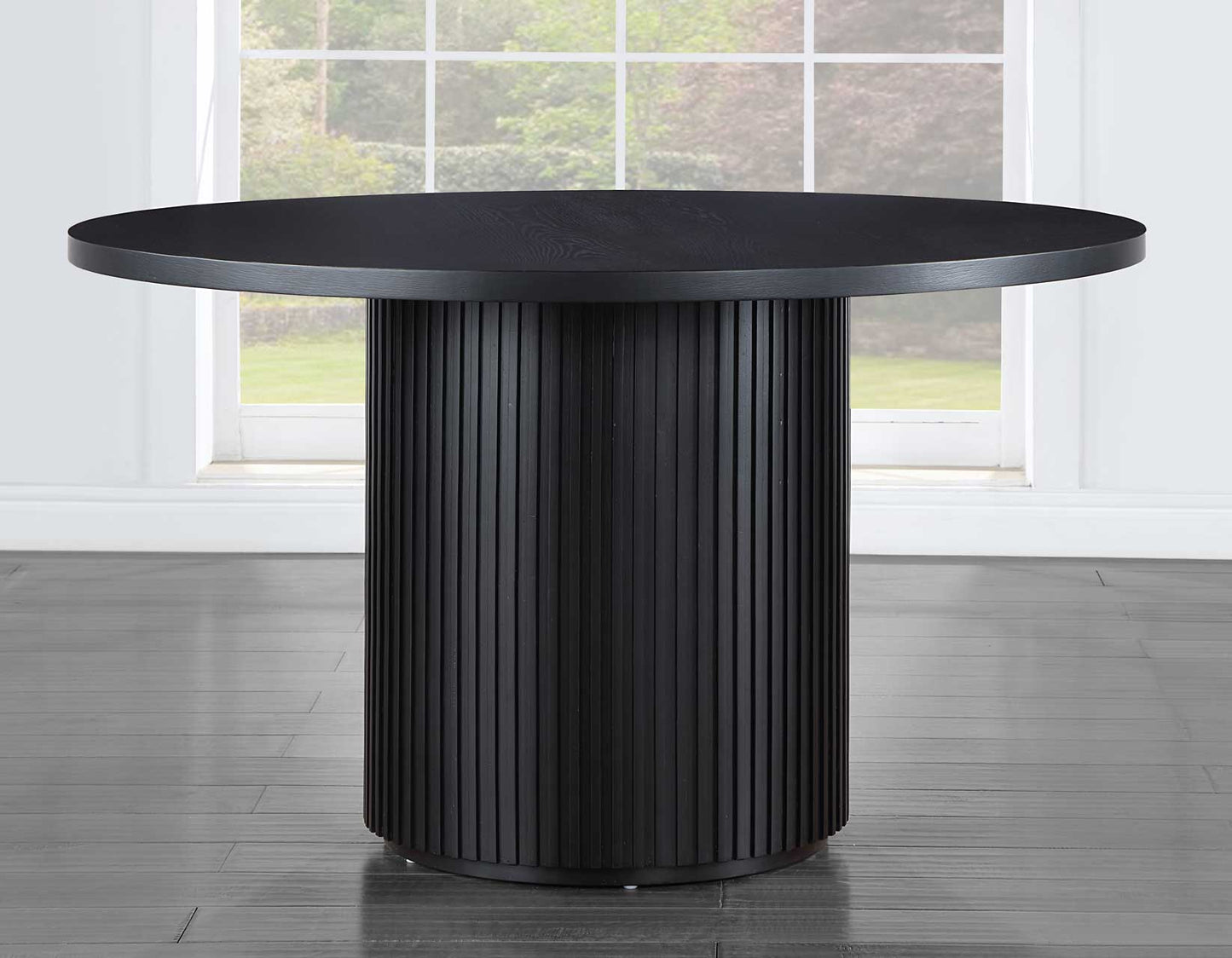 Colvin 52" Round Dining Table, Black finish