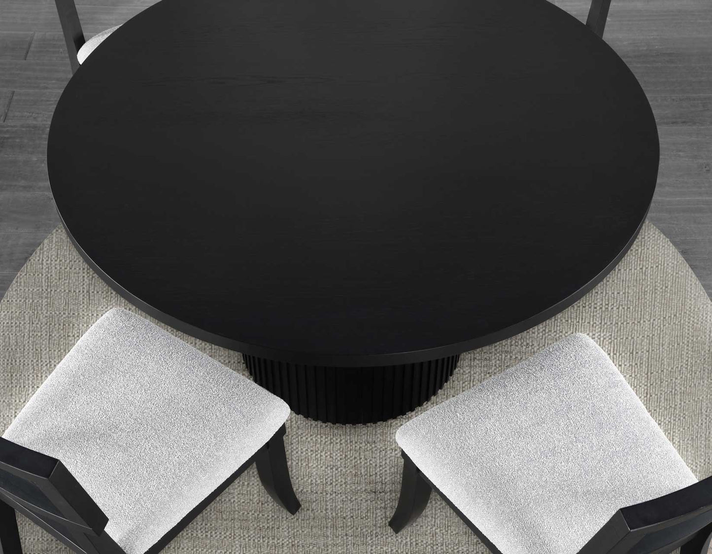 Colvin 52" Round Dining Table, Black finish