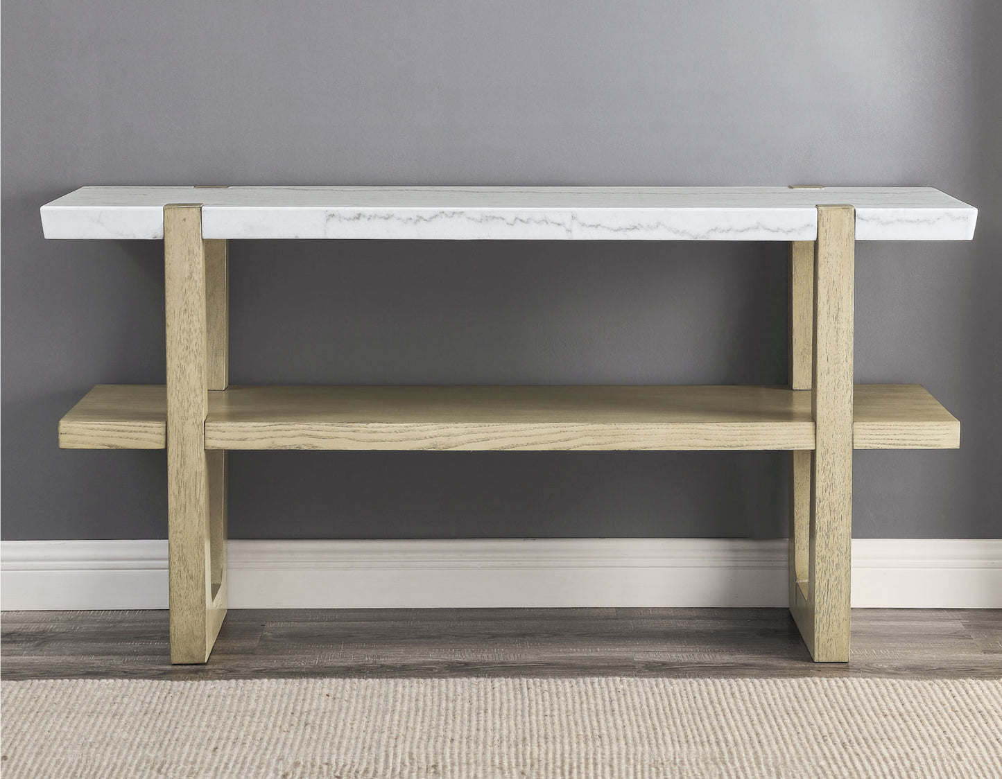 Perth White Marble Top Sofa Table