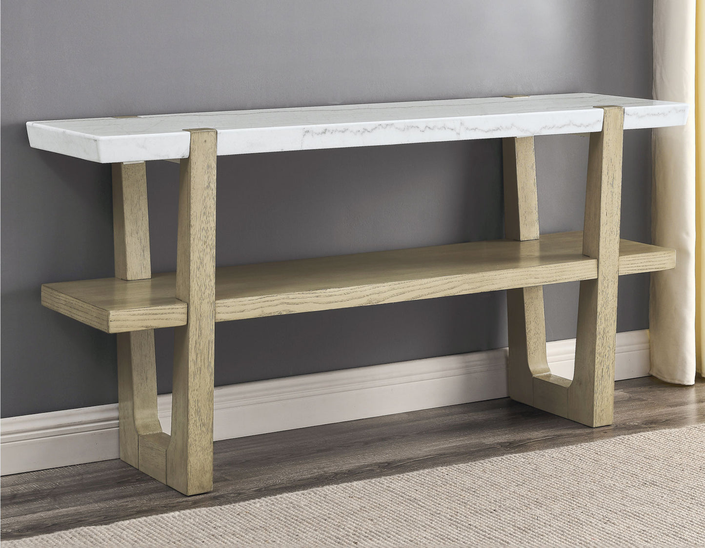 Perth White Marble Top Sofa Table