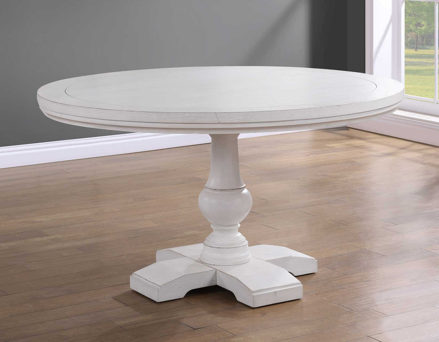 Warren 54" Round Pedestal Dining Table, White