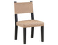 Aubrey Side Chair, Camel Vegan Leather with Black wood finish