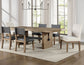 Aubrey Waxed Driftwood 7-Piece 78-96" Dining Set