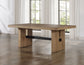 Aubrey Waxed Driftwood 7-Piece 78-96" Dining Set