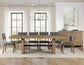 Aubrey Waxed Driftwood 7-Piece 78-96" Dining Set