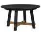 Aubrey 54" Round Dining Table, Black with Driftwood Stretchers