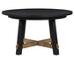 Aubrey 54" Round Dining Table, Black with Driftwood Stretchers