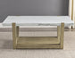 Perth White Marble Top Cocktail Table with Casters