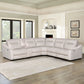 CASA 6-PIECE LEATHER DUAL-POWER RECLINING SECTIONAL, IVORY