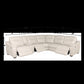 CASA 6-PIECE LEATHER DUAL-POWER RECLINING SECTIONAL, IVORY