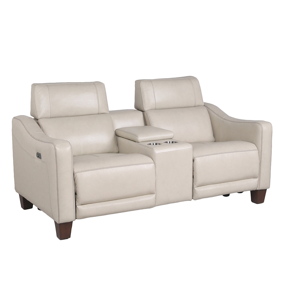 GIORNO LEATHER 3-PIECE DUAL-POWER RECLINING SET, IVORY