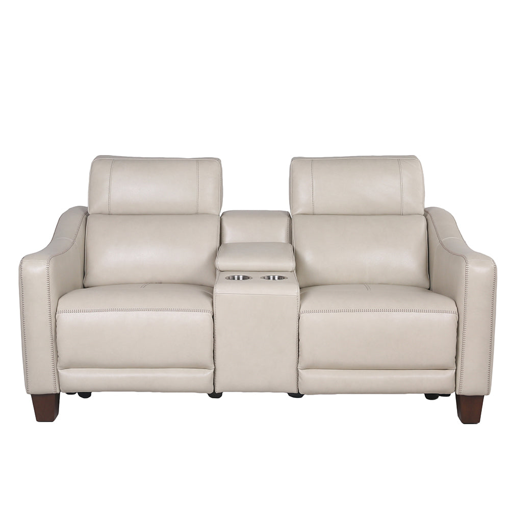 GIORNO LEATHER 3-PIECE DUAL-POWER RECLINING SET, IVORY