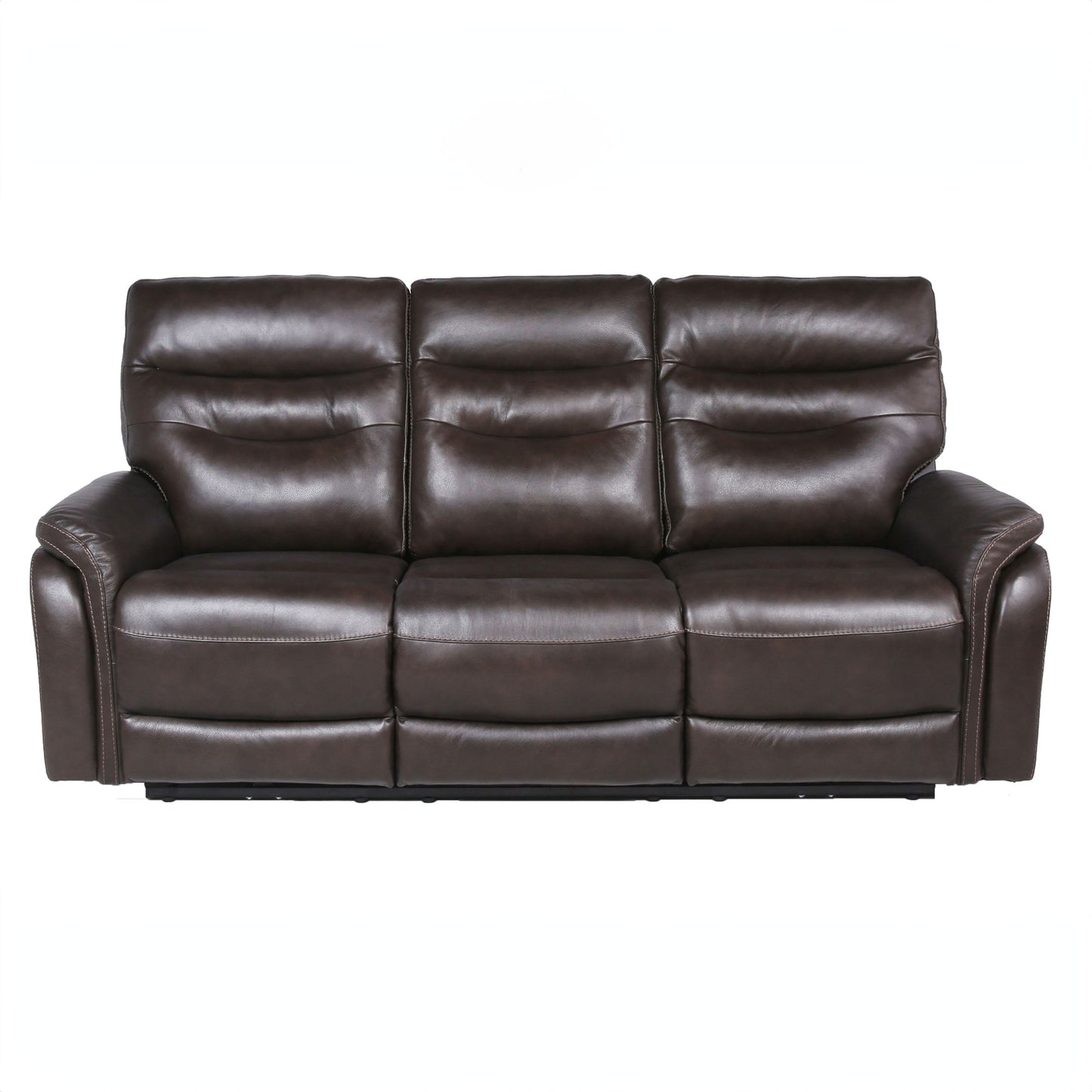 FORTUNA 3-PIECE LEATHER DUAL-RECLINING SET, COFFEE