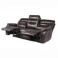 FORTUNA 3-PIECE LEATHER DUAL-RECLINING SET, COFFEE