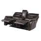 FORTUNA 3-PIECE LEATHER DUAL-RECLINING SET, COFFEE